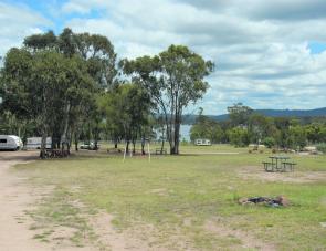 Most of the camping area provides a view of Lake Leslie. 