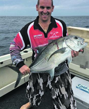 Dan Le Mura with a nice GT caught at the 9 Mile Reef using a live bait.