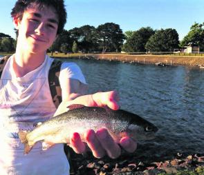 Small, stocked rainbow trout are a common catch when fishing with lures.