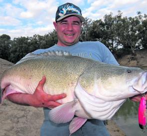 Mildura angler Gareth Lynch with a typical example of the size of the Murray cod that are biting well in most of the local rivers.