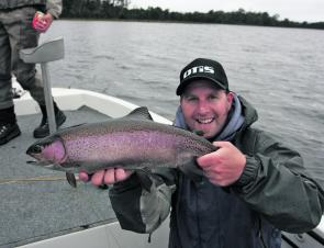 The author shows off a spanking late season rainbow trout – this is what we are talking about!