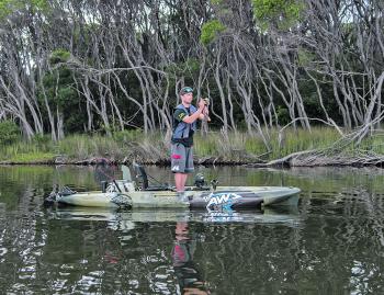 Darren Weda prospecting some likely looking water during a recent afternoon session on the Betka. 