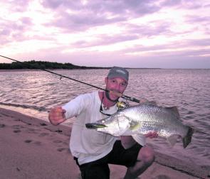 Barra are still around for a while. This one was caught on a popper in June.