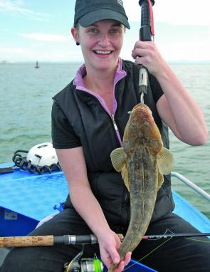 Michelle was happy with this great flathead taken on a soft plastic.