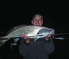 This 85cm mulloway was taken on a Sebile Magic Swimmer in the Brisbane River while fishing from a land-based position.