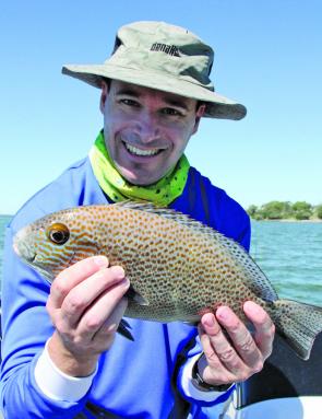 Mick Randall was caught by surprise with this healthy gold spotted blubberlips.