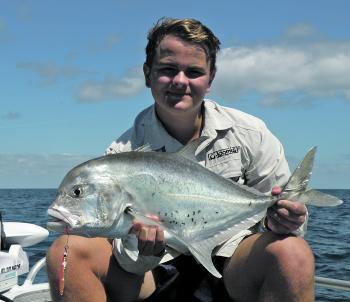 This tea-leaf trevally was taken on a 30g micro-jig west of Arch Cliff.