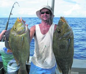 Brad with a pair of thumping spangled emperor and another 1 on in the background.