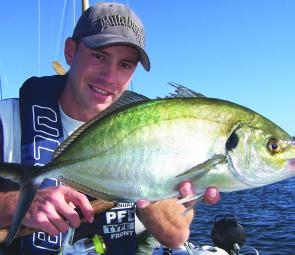 Brent Hodges with a trevally from Queenscliff Harbour taken on a River 2 Sea Mini Vibe.