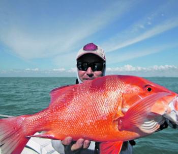 Dave Blunt with this awesome red emperor from Stanage Bay.