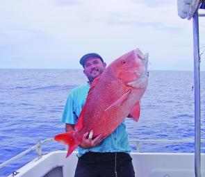Ian Garret with a horse red emperor – no exception to the type of fish caught each year in the Toyota Orchid Beach Classic.