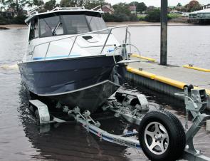 The trailer allows for very easy drive-on retrieving.