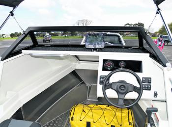 The wide dash allows the Cabin model to hold any electronics you can throw at it, while both the helm and passenger seats are designed for maximum storage and functionality.