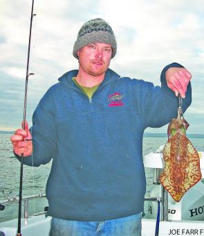 Joe Farr from Joe Farr Fishing Charters specialises in catching big squid on the Mornington Peninsula. Photo courtesy Joe Farr.