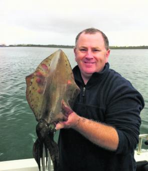 Scott Harper displays a cracking Western Port gummy shark. 