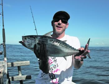 Mac tuna are fairly common out wide for most of the year.