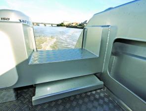 The workman-like deck and transom door is all about fishing – and plenty of it
