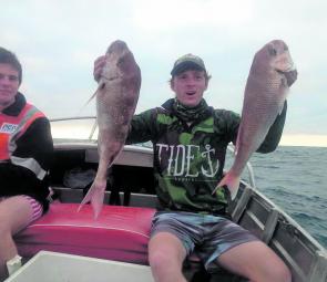 Mitch Blomquist had a ripper day offshore on the snapper bagging out on fish to 70cm.