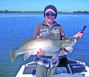 Will Duncan shows how it's done with a 108cm, 12kg mulloway that ate a Shake ’n’ Bake blade.