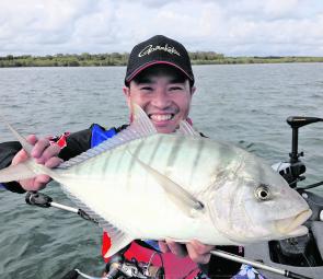 The Northern Bay anglers have encountered mix bags all throughout the summer, like this golden trevally.