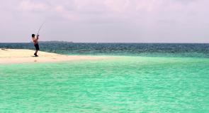 Walking the sandy beaches of the many Torres Strait islands can produce dynamite fishing on poppers.