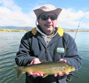 Sep Beheshti with a brown trout caught on a Tasmanian Devil Willy’s Special.