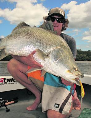 This barra is one of many taken on a Sebile Koolie Minnow LL in the colour broy. 