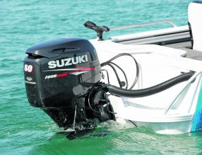 The 60hp Suzuki four-stroke makes easy work of powering the Blue Fin, with full plane at a mere 7.5 knots.