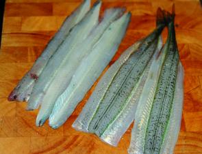 Garfish are one of the best eating fish there is. The big ones can be filleted, and the smaller versions rolled with a rolling pin before being cooked whole.