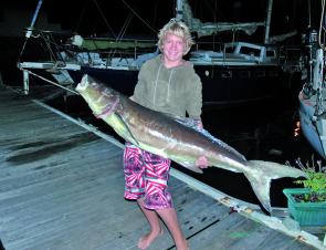 Kai Sannholm with a cobia – the fish to target for winter.