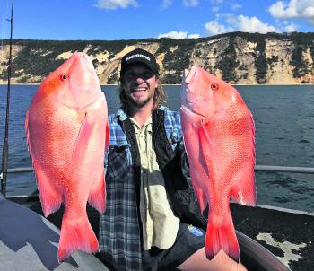 Matt with a pair of Rainbow Beach reds, which have been on fire lately. 