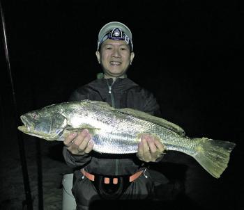 Freeman Tan’s first mulloway. 