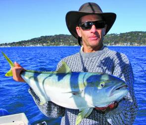 This 85cm bruiser was caught by Dave Crayden and was his first kingfish – he’s hooked now and wants more!