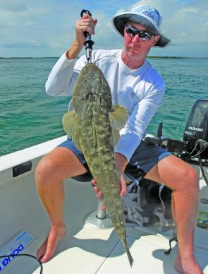 Mitch Calcutt caught this great flattie in December – surprisingly, flathead are still fishing well.