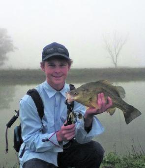 Jayden Blum with a golden perch taken from a local channel. The fish was caught while casing redfin with spinnerbaits and shows that fishing always throws up a surprise or two.