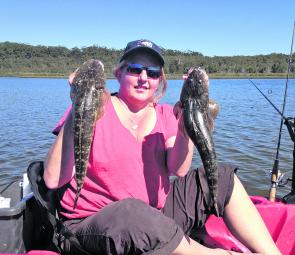 A leisurely paddle or peddle around the edges of Lake Cathie can produce great flathead on small minnow lures.