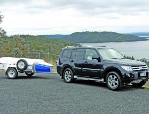 The Pajero diesel VRX made easy work of towing the author’s Trek camper trailer. 
