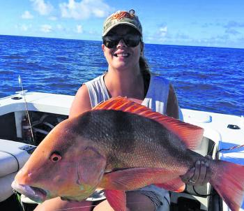 Kirsty Jennings caught this nice red jigging for tuna at Masthead. Not a bad by-catch!