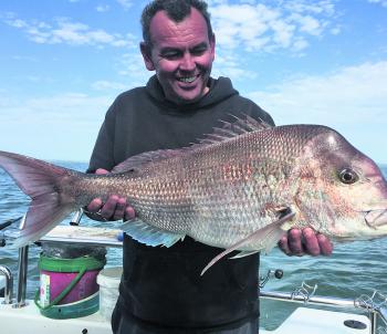 Even the skipper needs some R&R at times. Shaun Furtiere cradles a cracking Western Port Red.