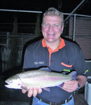 Steve from Compleat Angler Ringwood caught this ripper rainbow trout in Lilydale Lake. 