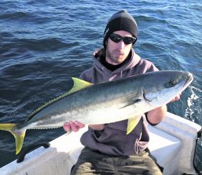 Ben Roberts has been experiencing some champagne action on big kingfish this winter using live bait. 