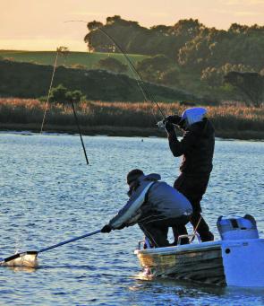 The boys from Team Noel Clark’s Tackle Barflies get some early action on Day One.