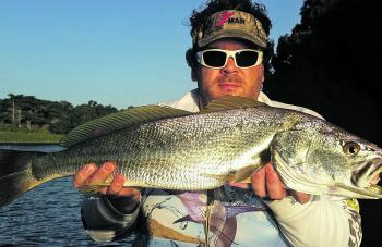 Luke Smith with a Hopkins River mulloway taken recently.