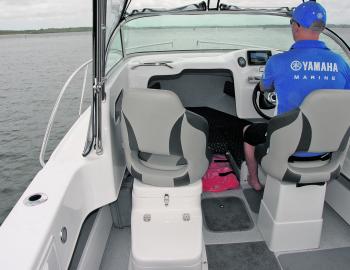 Seating and other features show up easily here. Note the ice box under the first mate’s seat. 