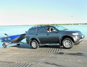 The Challenger made easy work of towing the solid TABS Bullshark. 