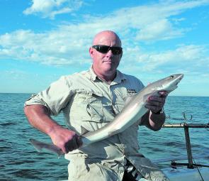 John from Torquay with a gummy he caught while whiting fishing.