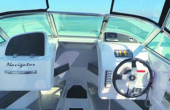 The passenger dash features a large glove box while the driver side has room to flush-mount a large fishfinder/GPS combo. There’s a Mercury Vessel View at the top of the dash which gives all the necessary engine data.