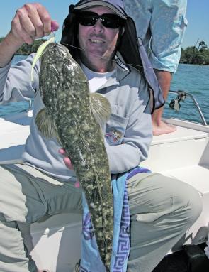 Mark Morland with a typical early season flathead. Look further upstream for your flathead fix in May.