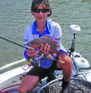 Luke Vellas first lure caught jack taken in Constant Creek, a popular and productive fishery.