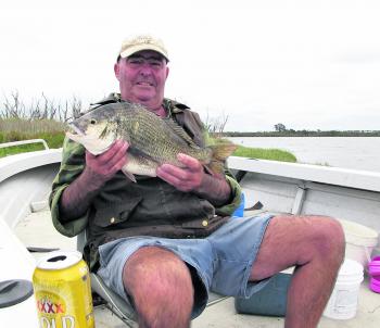 Rod Shutsbree with a stud 45cm Lake Victoria bream caught on a live crab down at The Point.